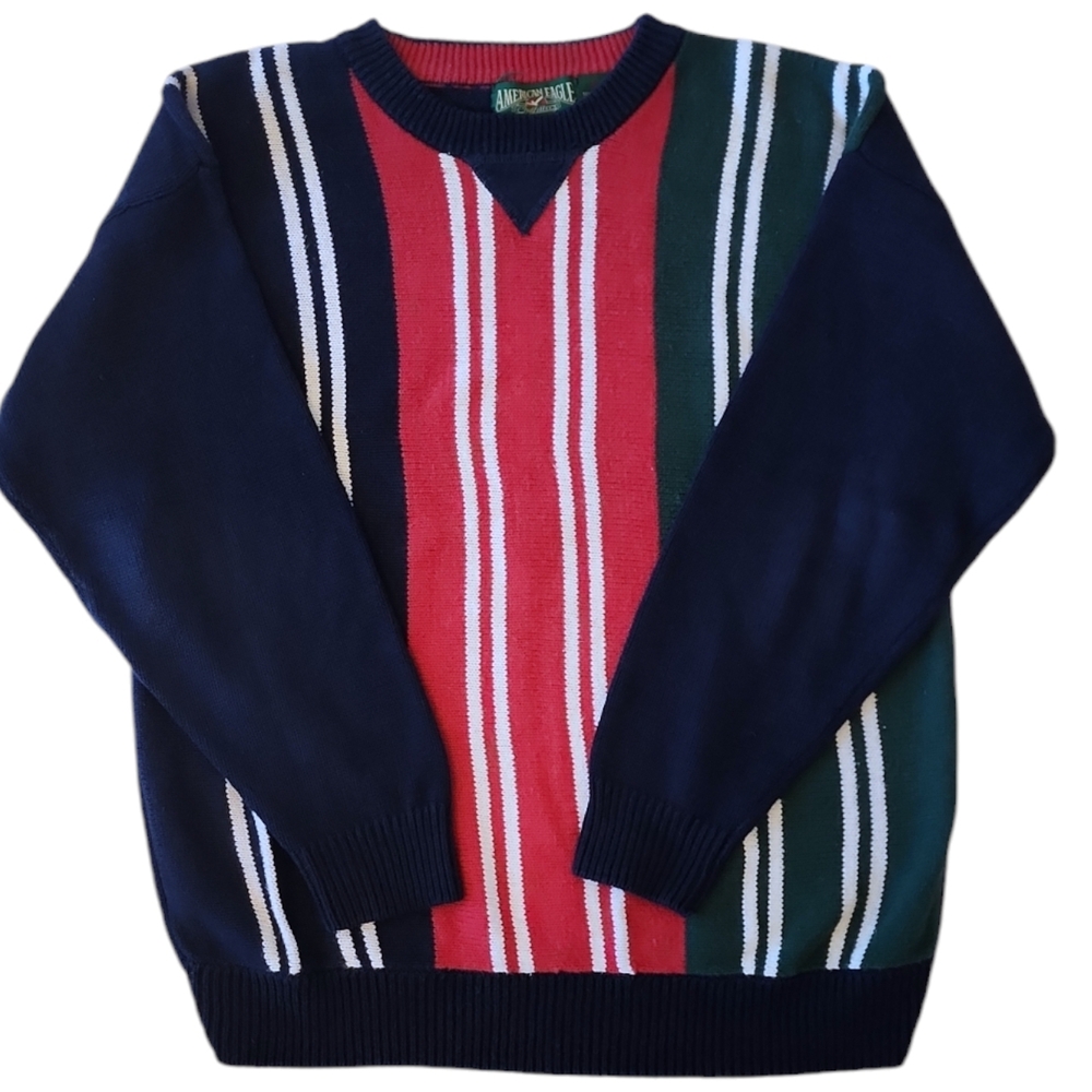 Vintage American Eagle Outfitters Multi-colorCrewneck Sweater Large